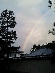相国寺にかかる虹